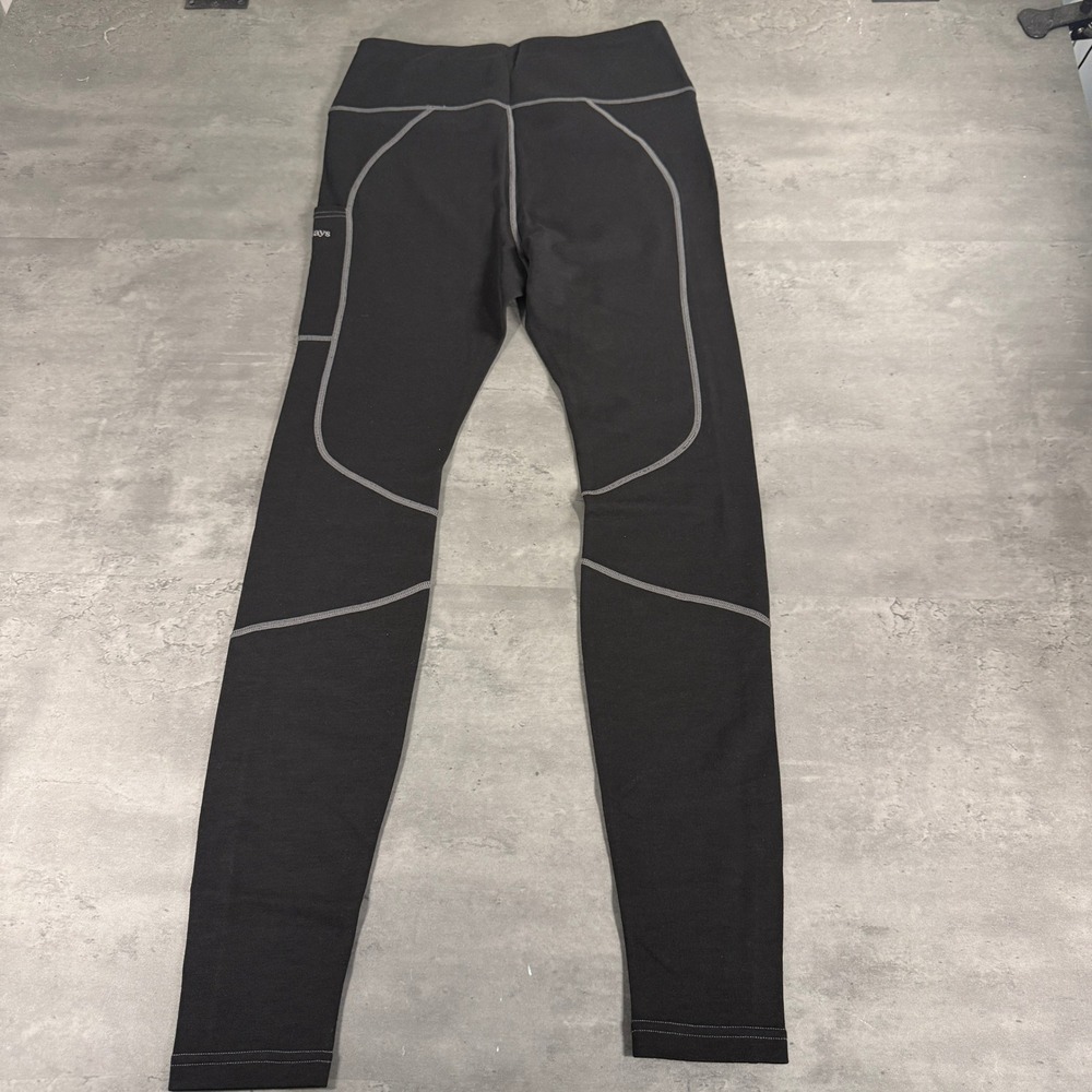 Halfdays Leggings Womens Large Hallie Black Merino Wool Base Layer NEW $130 - Picture 2 of 8